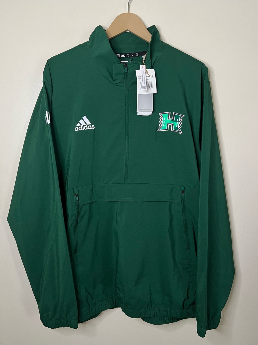 NWT Adidas Hawaii Warriors Stadium 1/4 Quarter Zip Lightweight Jacket Size L